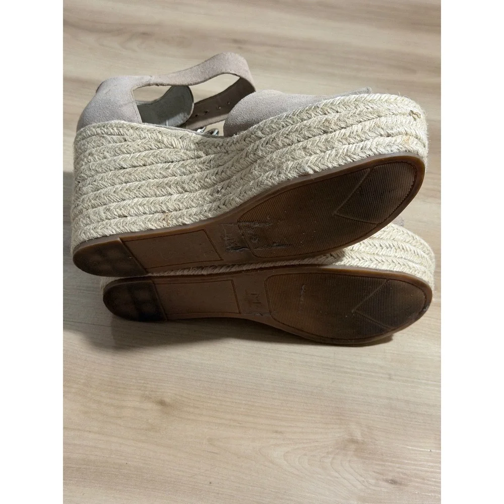 Marc Fisher LTD Adalyn Espadrille Wedge Tan 10 Womens Platform Sandal